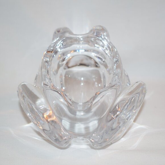 Vintage Art Vannes Crystal Frog Ashtray Trinket Dish Signed EUC - Picture 3 of 4